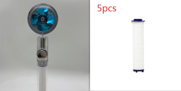 Shower Head Water Saving Flow 360 Degrees Rotating With Small Fan ABS Rain High Pressure Spray Nozzle Bathroom Accessories 6b