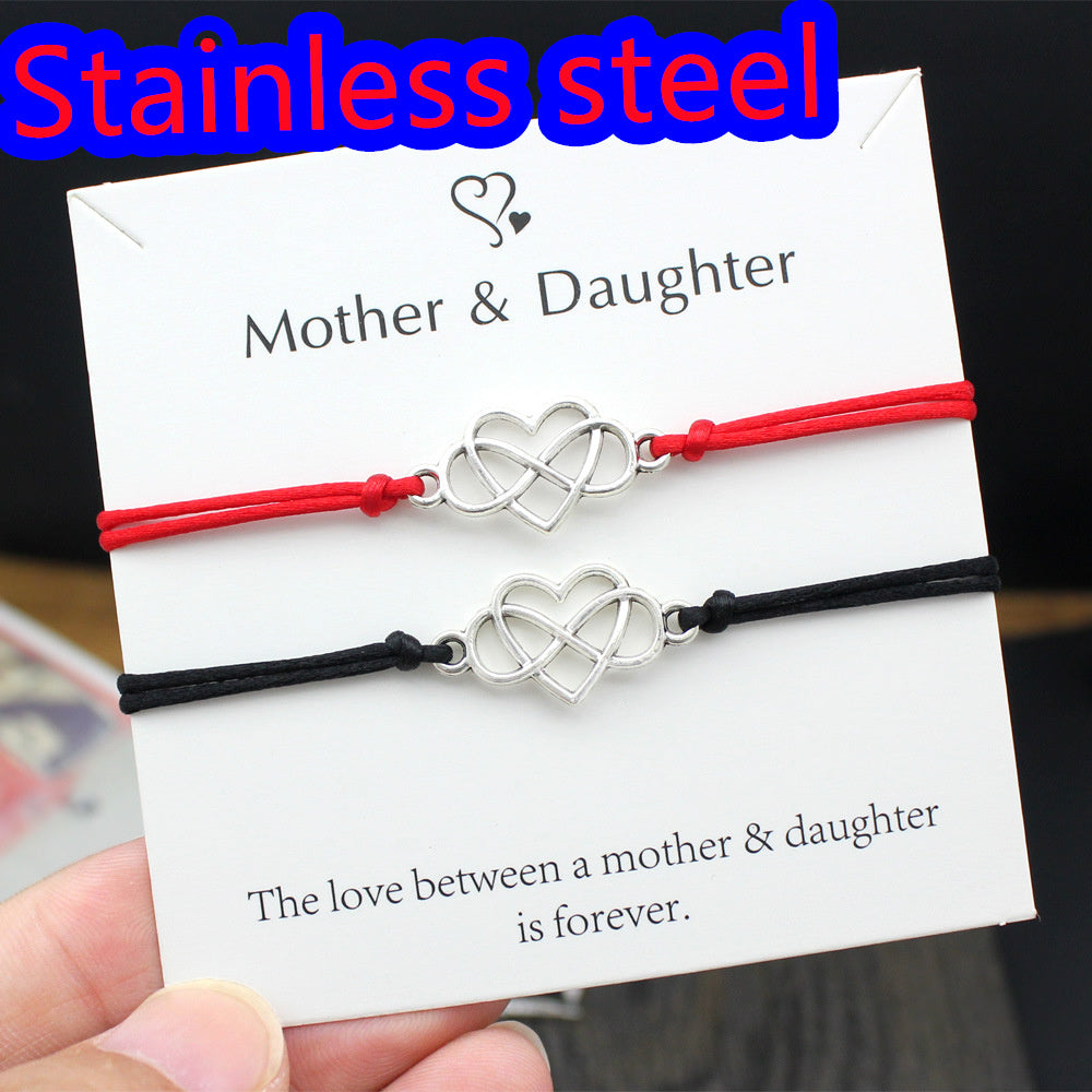 Heart Shaped Wax Wire Braided Bracelet 6b3c66d8 0209 4275 8267 7edbd5828068
