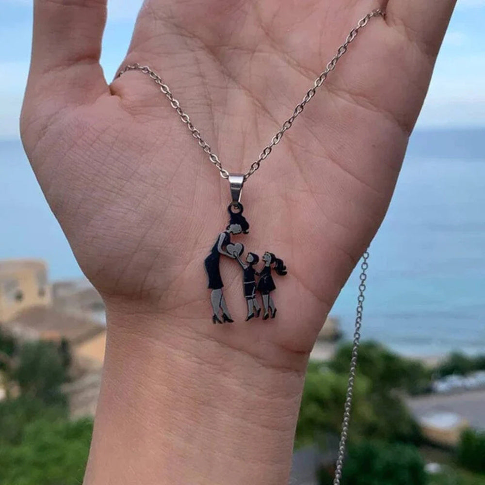 Stainless Steel Mother And Children Necklace Love Mom Son Daughter Pendant Necklace Family Gifts 6b54276c fb47 4d2e 8d78 0bfc