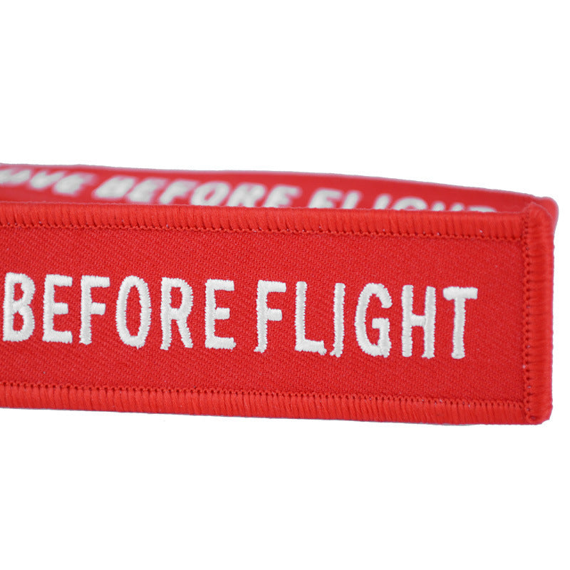 Personalized Embroidered Red Background White Keychain 6b557376 6f1e 4300 a86b e2491a9a2109