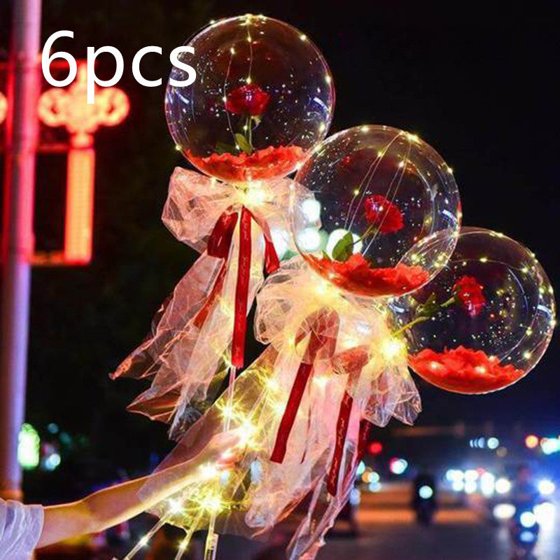 LED Luminous Balloon Rose Bouquet Transparent Bobo Ball Rose 6b5e1489 e448 4b25 93c2 8622895eb1d0