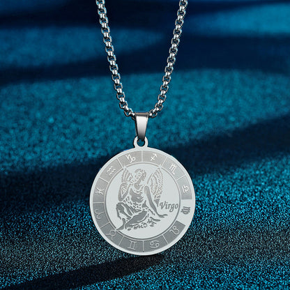 Stainless Steel Constellation Pendant Necklace Gold Medal Necklace 6b6e1675 d4d8 4565 8dcf 06a016ce8ede