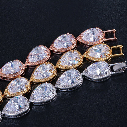 Fashion Drop-shaped Zircon Bracelet For Women