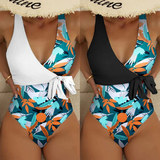 Women's High Waist Polyester Printed One-piece Bikini 6b8402ed f3ca 4ec9 a23f 90e6a12d98ba