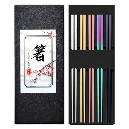 304 Stainless Steel Chopsticks Sets Square Non-slip Household Chopsticks - HD Wireless Product #4