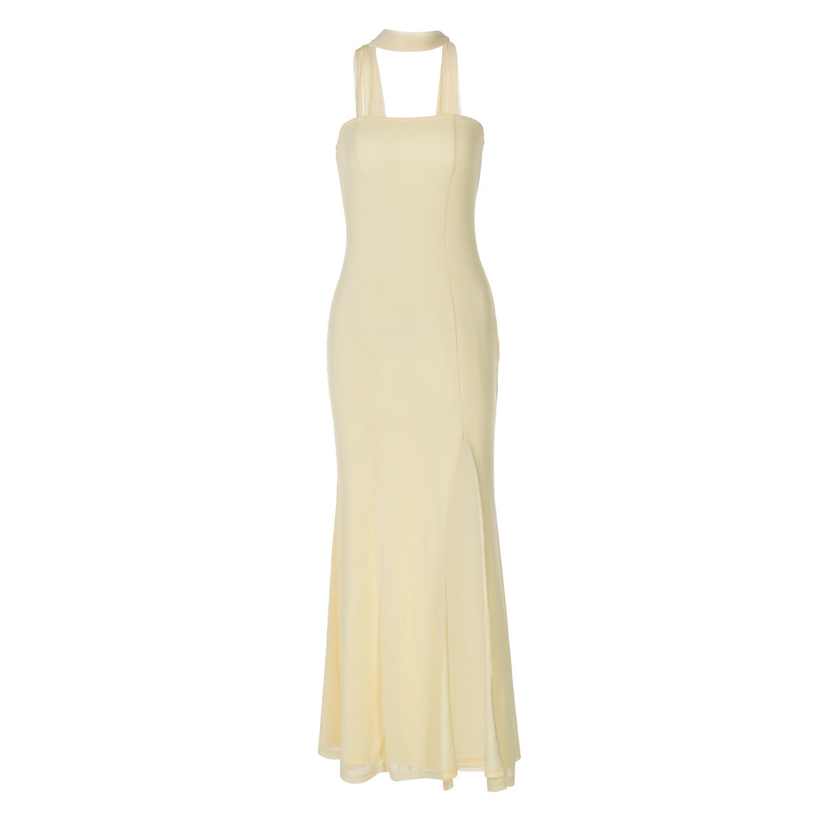Fashion Tube Top Slit Slim-fitting Solid Color Temperament Dress 6baf23d3 5674 43bd bd01 2c10f044fc8c