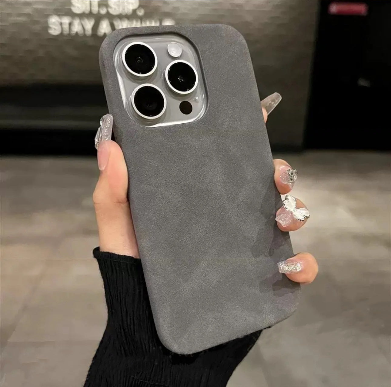 New High-grade Solid Color Suede Phone Case - 图片 6