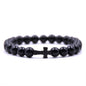 8mm Bright Black Beads Micro Inlaid Zircon Natural Stone Diy Bracelet - HD Wireless Product #8