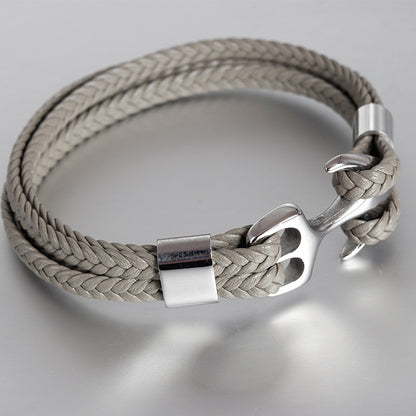 Stainless steel leather bracelet leather cord 6bfc2438 88ee 4264 a0f4 a8ac6d981908
