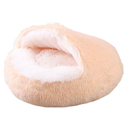 Deep Sleep Half-pack Semi-enclosed Dual-use Plush Round Pet Bed 6c369711 bf71 4c05 b21f 6c67dce48cbb