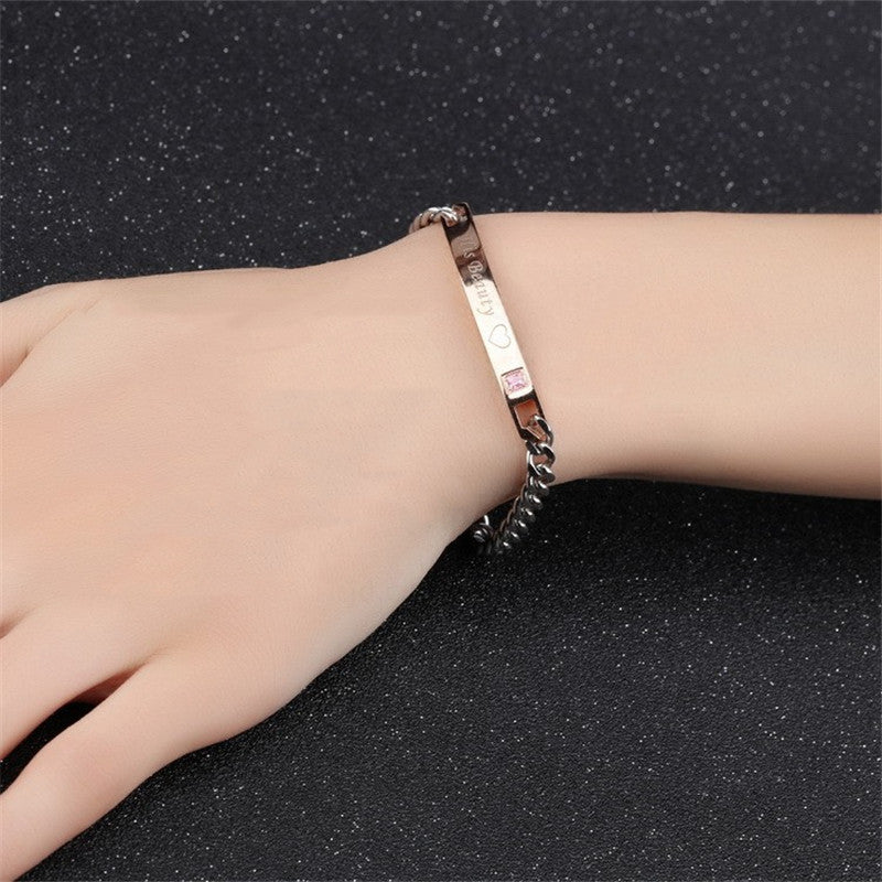 Fashion Simple English Alphabet Men's And Women's Bracelets 6c420485 62cc 4f06 a40e b72a96d67570