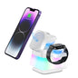 4 In 1 Rotatable Colorful Lighting Wireless Charger Stand For Phone 15 14 13 12 Pro Max 8 7 Holder Magnetic Fast Charging Station - 图片 4