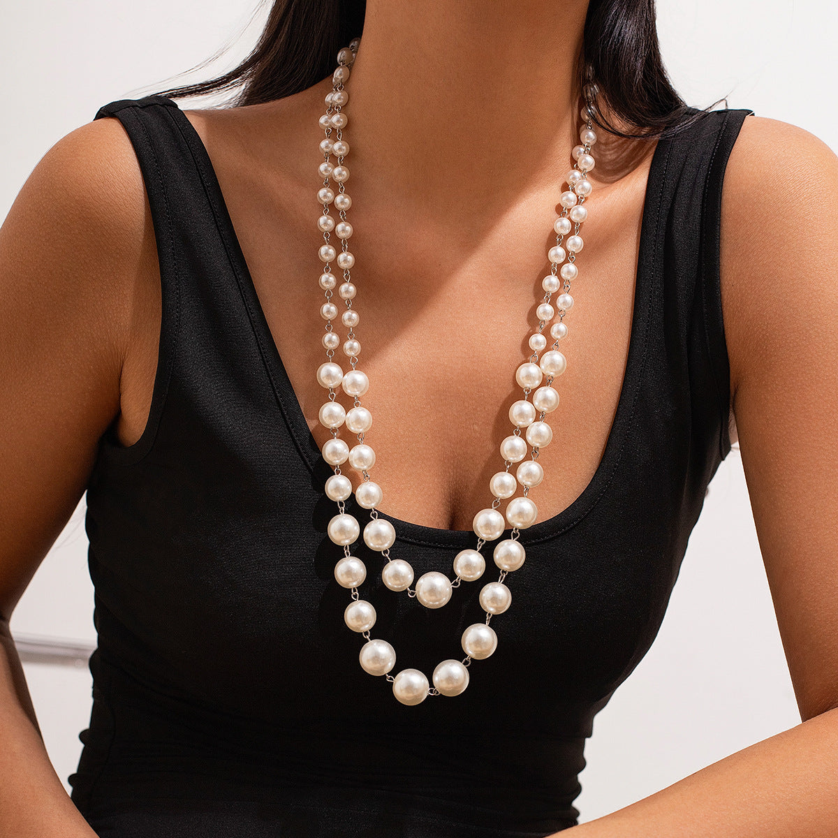 Fashion Sense  Pearl Twin Clavicle Chain Tassel 6c4b6e1a 986b 494c 9b8a 34bea2eaa557