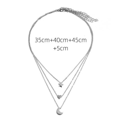 Shang Multi-layer Star Moon Love Pendant Necklace 6c76715a 93d6 4fb8 b702 d95c73e298d0