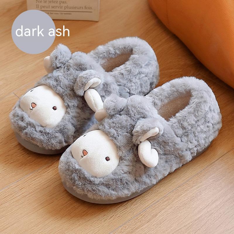Cute Plush Thickened Ankle Wrap Cotton Slippers 6c814b33 7982 4024 a8da 40b8f26d3190 trans