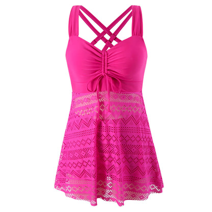 Korean Version Of Solid Color Lace One-piece Swimsuit 6c8b790b 7c01 4eb6 8b4b bafcc1320eb8