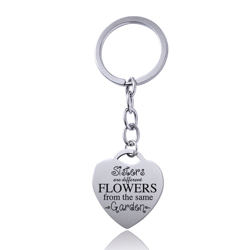 Stainless Steel Heart Sisters Best Friends Inspirational Keychains 6cab8b8e d6c6 40a8 8dd3 34fbb0607a6a