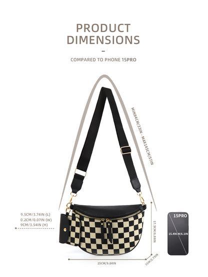 Plaid Waist Trendy All-match Messenger Bag