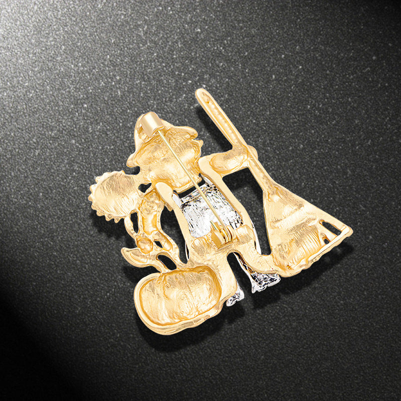 Halloween Brat Broom Pumpkin Head Cartoon Brooch 6d10d214 118b 4961 821a c1746ea9d74b