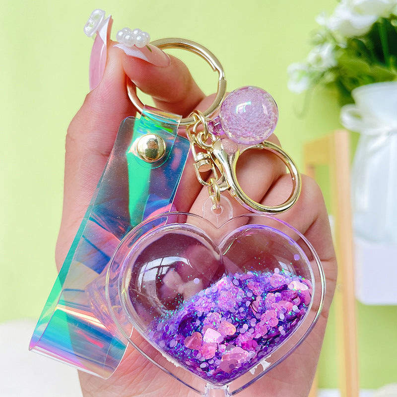 Creative Oil Quicksand Heart Keychain 6d150b68 4855 4e78 80d5 b994060790f2