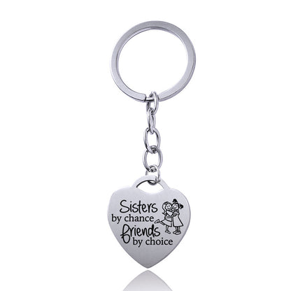 Stainless Steel Heart Sisters Best Friends Inspirational Keychains 6d270cee fec6 4fa3 979d 8b1e7fe45161