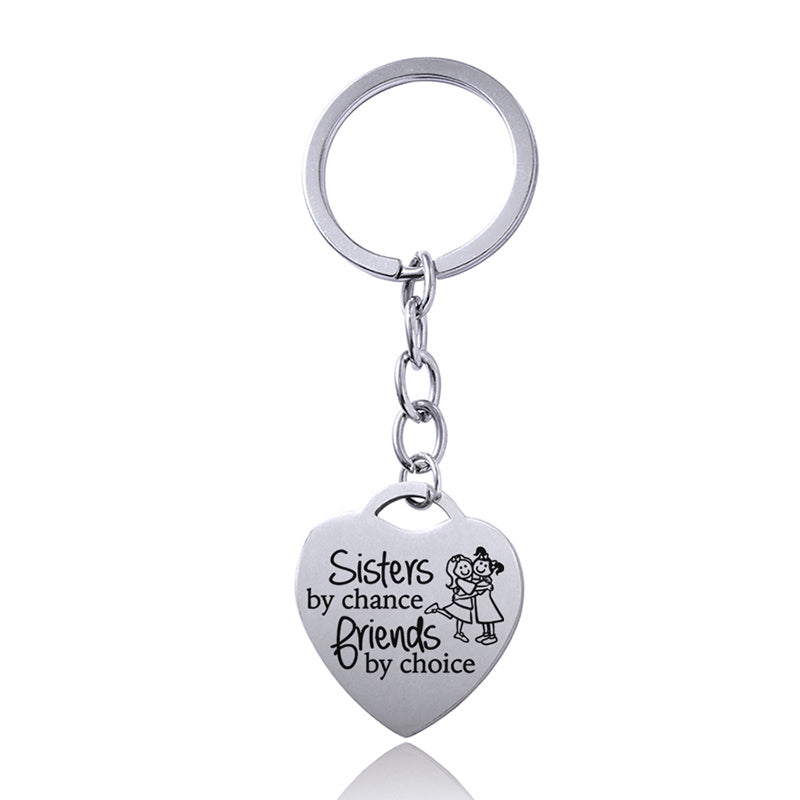 Stainless Steel Heart Sisters Best Friends Inspirational Keychains 6d270cee fec6 4fa3 979d 8b1e7fe45161 7f754f60 018c 401c 94
