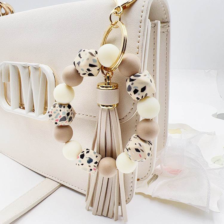 Silicone Octagonal Oak Tassel Key Chain 6daf9281 e8e9 4f0d a0f5 39ccdaccb5cd