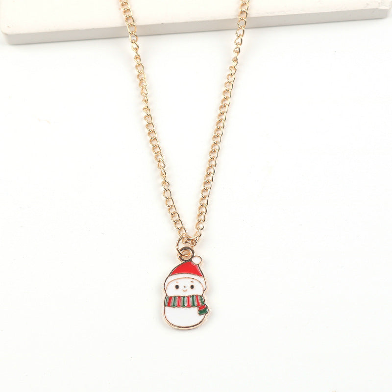 Christmas Necklace Cute Cartoon Santa Claus Snowman Elk Pendant Necklace Xmas New Year Festival Ear Jewelry Gifts 6dbbed96 a3