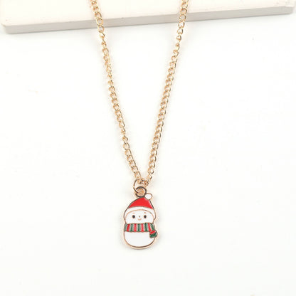 Christmas Necklace Cute Cartoon Santa Claus Snowman Elk Pendant Necklace Xmas New Year Festival Ear Jewelry Gifts 6dbbed96 a3