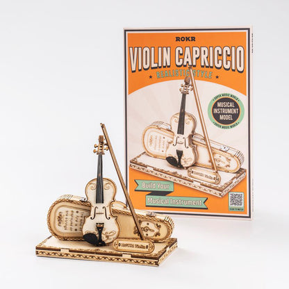 Robotime ROKR Violin Capriccio Model 3D Wooden Puzzle Easy Assembly Kits Musical DIY Gifts For Boys&Girls Building Blocks TG6