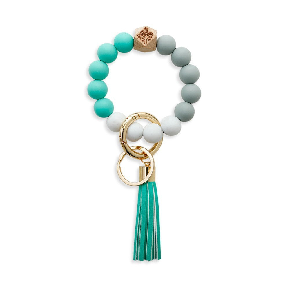 Silicone Wrist Keychain Handmade Beaded Leather Tassel Bracelet 6dc8e55c 0662 40fb a46b b746fb3a6a6c