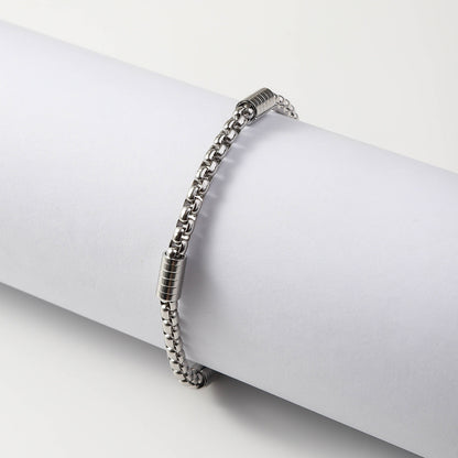 Men's Square Pearl Tube Chain Stainless Steel Bracelet 6deea7bf ab79 43ea 8b69 b24645a20701