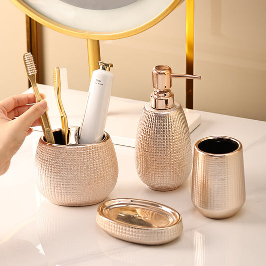 Home Bathroom Rose Gold Ceramic Cleaning Kit 6df39dc3 151e 4aea 91c5 3edd13393137