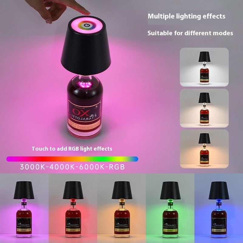 Plug-in Wine Bottle Lights Metal Wine Bottle Table Lamp Rechargeable 6df5ba38 c8c6 4b50 8575 8a91735e904a trans