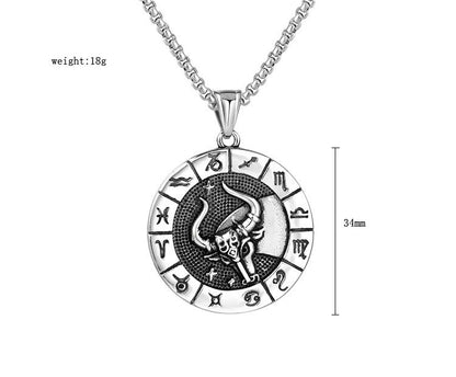 Fashion Stainless Steel Twelve Constellation Pendant 6e0b0157 c9a7 4e8d a4e6 dbd5d9476f58