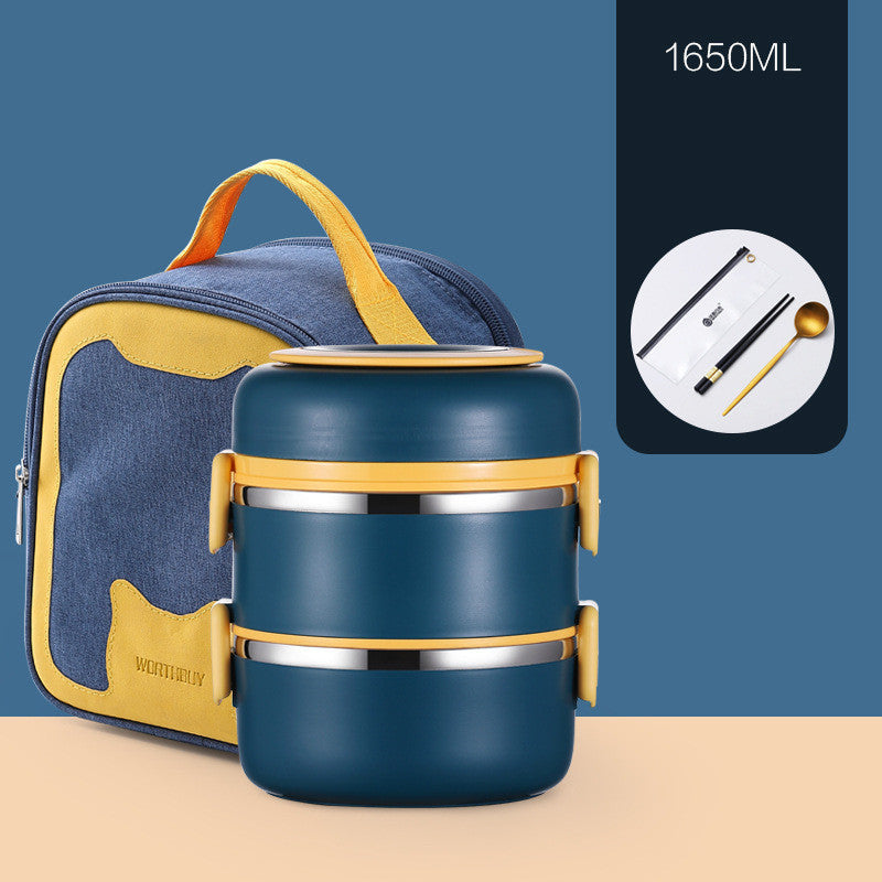 304 Stainless Steel Insulated Barrel Multi-layer Lunch Box - HD Wireless Product #5