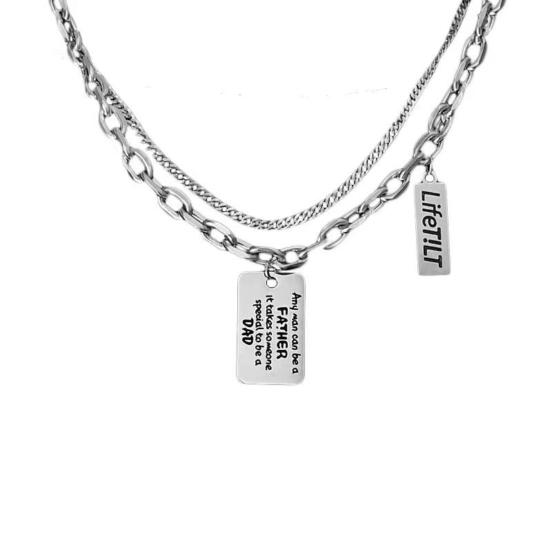 Fashion Double-layer Titanium Steel Necklace For Women 6e0c6114 0af2 4d94 a80a 1237dfb7fa25