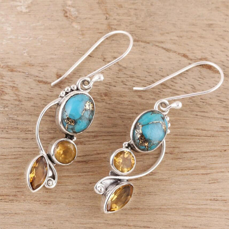 Multi-Color Zircon Earrings European And American 6e1e07f5 c9d3 4c0a 98dd 9df6274d1373