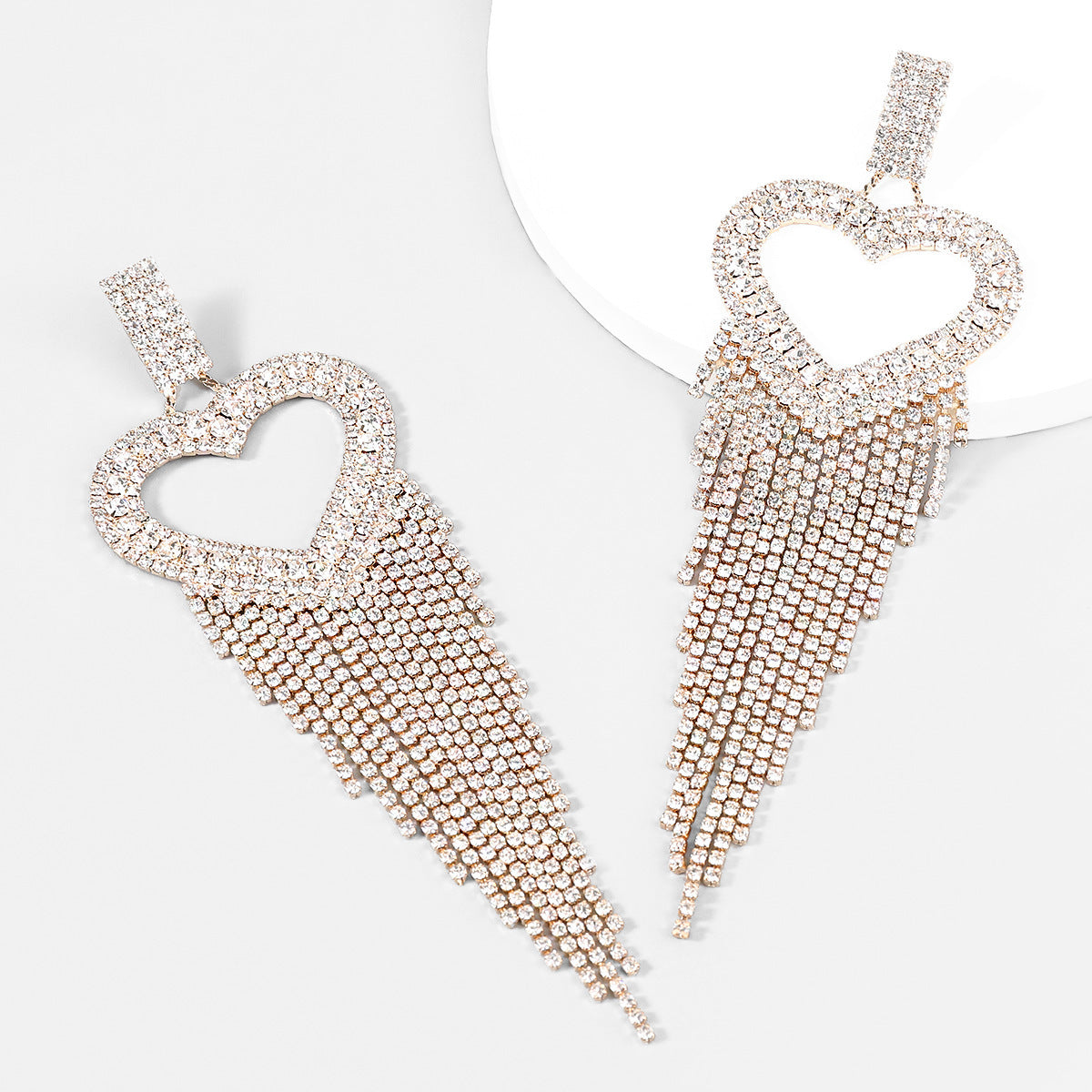 Alloy Diamond-encrusted Love Tassel Earrings Female 6e38db9c 04b3 4642 85bf 05fc9e688c25