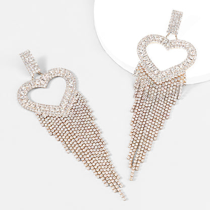 Alloy Diamond-encrusted Love Tassel Earrings Female 6e38db9c 04b3 4642 85bf 05fc9e688c25