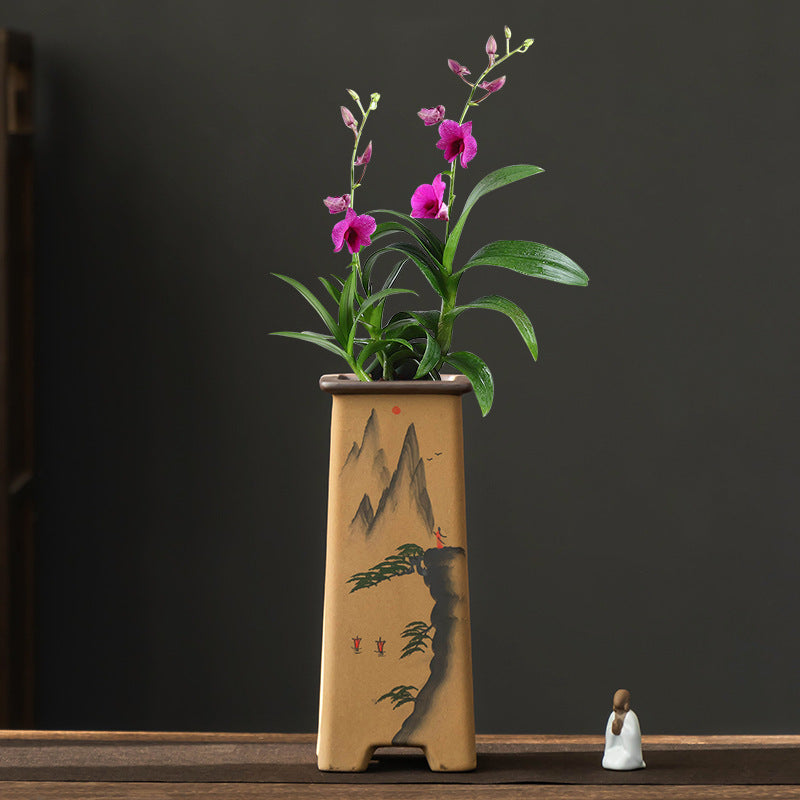 Purple Sand Retro Clivia Special Bonsai High Leg Plant Pot Home Indoor Desktop Decoration With Support 6e3e30d5 b9c0 4de8 8b8