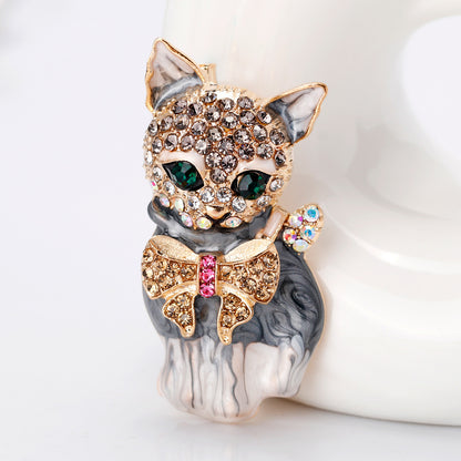 Fashion Personality Cute Green Eyed Kitten Brooch 6e6cf520 002c 414e ab3d e4f99e8b2841
