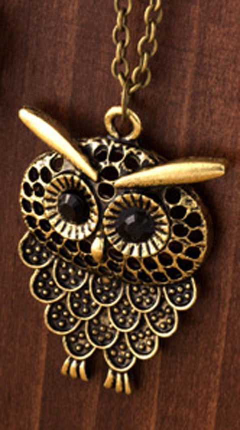 Necklace Personalized Fashion Retro Three-color Owl Alloy Necklace New Women's Exquisite Sweater Chain 6ebf7063 bece 41da 9b2