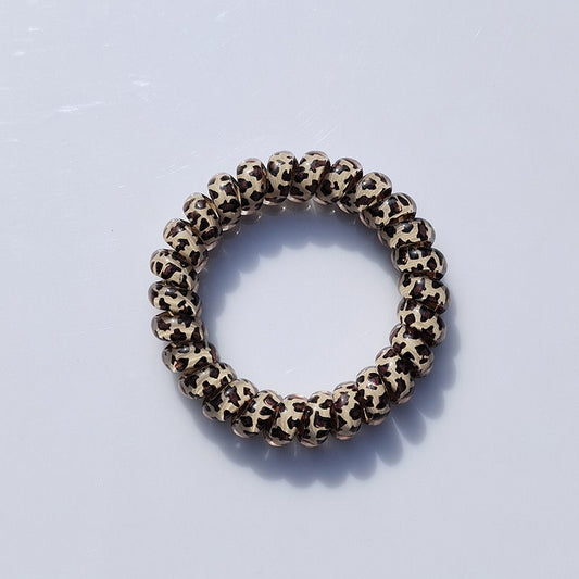 Telephone Line Translucent Jelly Frosted Leopard Print Headband Rubber Band Simple And Seamless Headdress For Hair Ties 6ec90