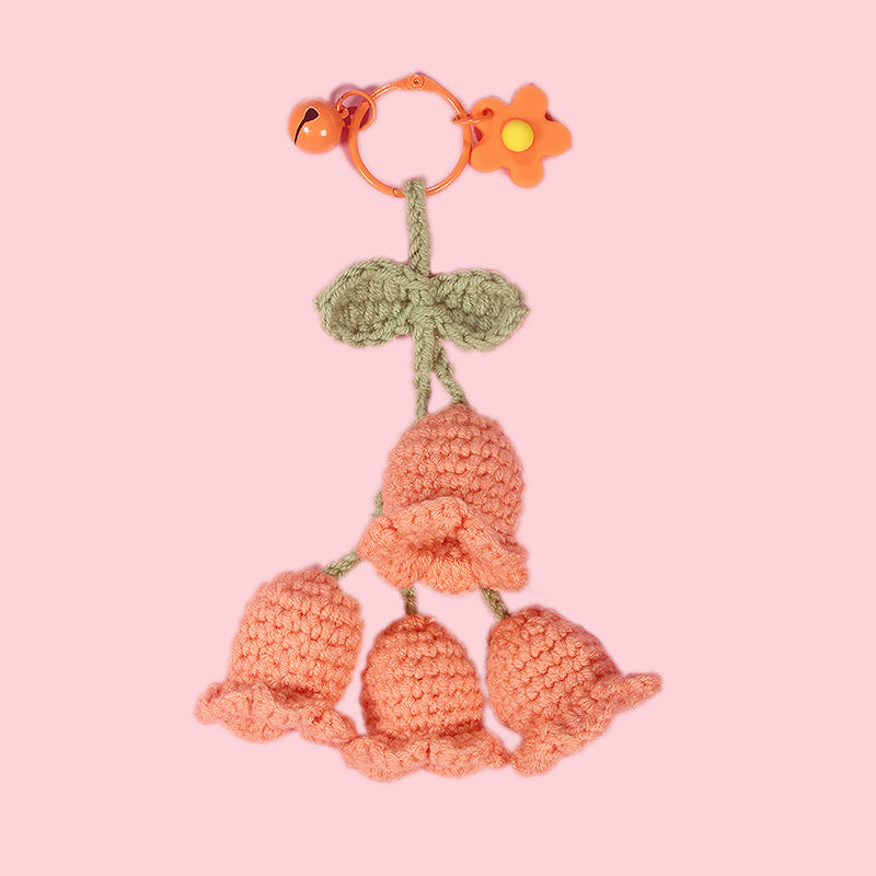 Hand-made Hook Braided Woolen Thread Lily Of The Valley Keychain 6ed2e8ae f604 4629 b90c e2c6953ead32