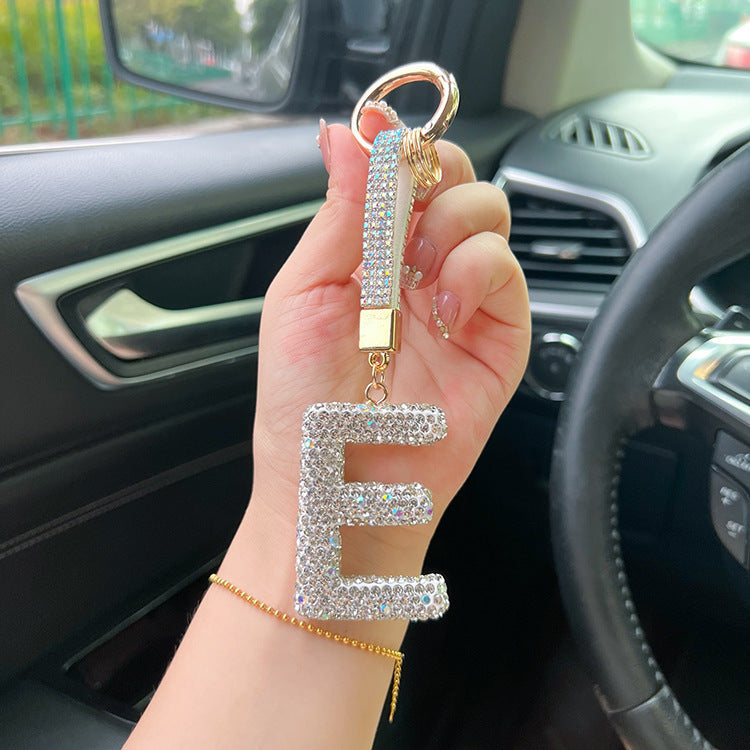 English Letter Keychain Clay Diamond Round Buckle Pendant 6ed3562a 4302 4d3d 9d56 bb0262af2a6c