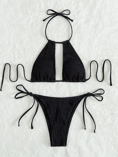 Women's Split Beach Swimsuit Bikini Two-piece Set 6ee0b2a7 f125 40bf 9b54 017843811214