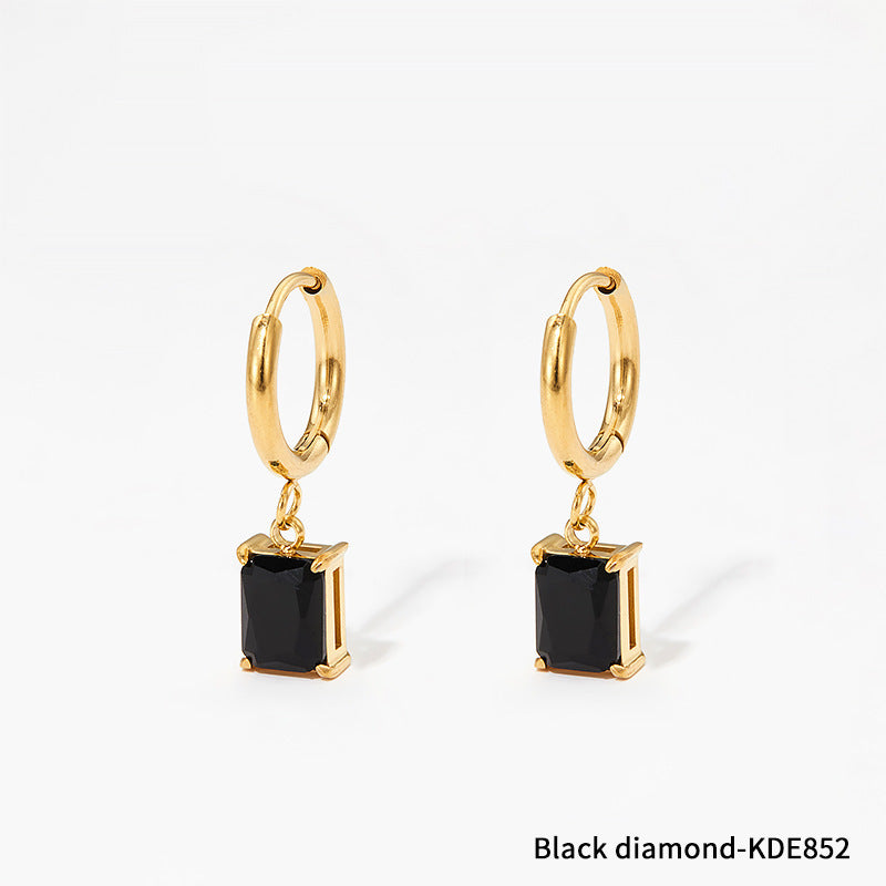 European And American Niche Normcore Bag Zircon Stainless Steel Geometric Simple Earrings For Women 6eff98ed 6e92 4b00 8464 1