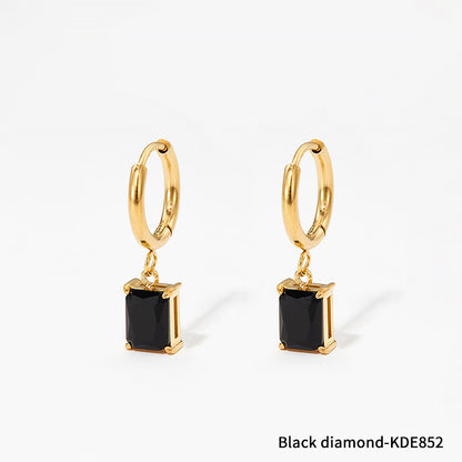 European And American Niche Normcore Bag Zircon Stainless Steel Geometric Simple Earrings For Women 6eff98ed 6e92 4b00 8464 1