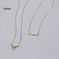 Sterling Silver Plated 14K Gold Necklace Women Forever English 6f04e721 f0f0 403d b245 b4f7220a9bd7
